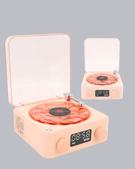 Gece Lambası Stereo Bluetooth Hoparlör Dijital Saat Su Dalgası Efektli 3-ü-1 Cihaz - Resim 5