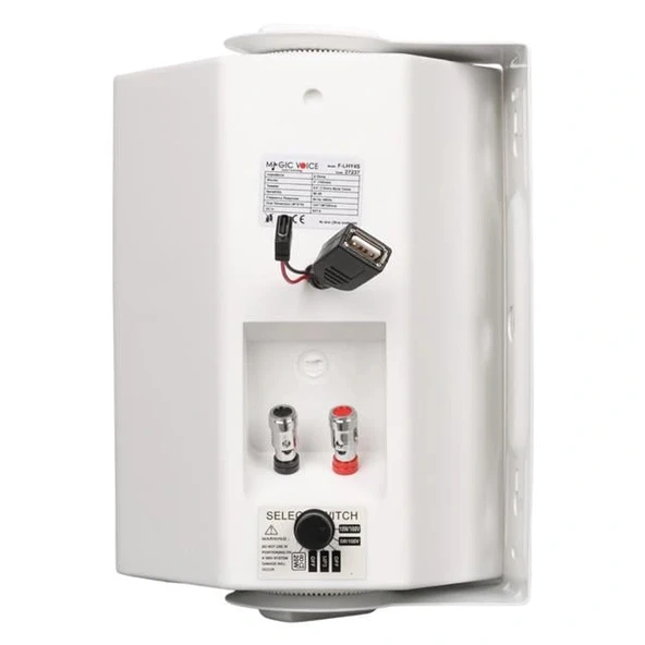 MagicVoice F-LHY4S 4" (10 CM) Hat Trafolu Duvar Tipi Sütun Hoparlör (10W RMS / 150W Peak - MP3 USB Uyumlu) - Beyaz - Resim 3