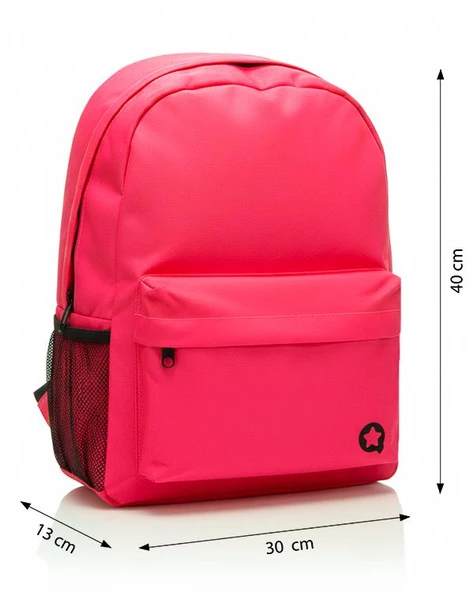Yuga İki Gözlü Sırt Çantası Neon Pembe - Resim 6