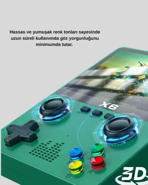 Retro Taşınabilir Konsol 3.5 IPS Ekran Ergonomik Çift LR Kontrollü - Resim 4