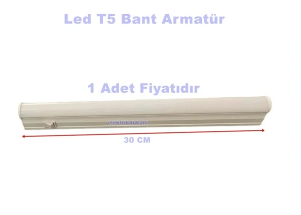 HOROZ Sigma 30cm 4W T5 Led Bant Armatür Anahtarlı 6400K BEYAZ ürün görseli