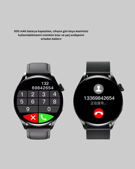 Akıllı Saat GPS Nabız Uyku Takibi Sesli Arama Titreşim Bildirimli - Resim 3