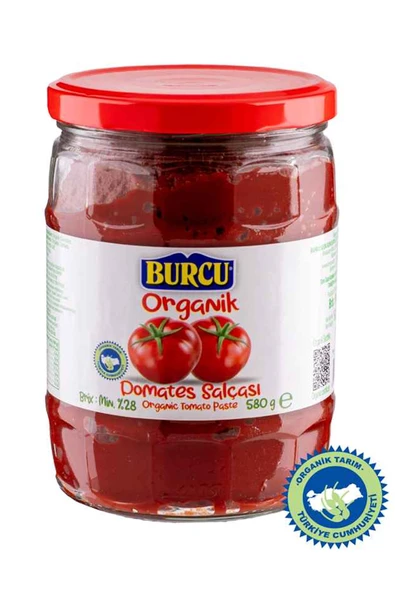 Burcu Organik Domates Salçası 600 gr (Cam Kavanoz) x 3 Adet - Resim 2