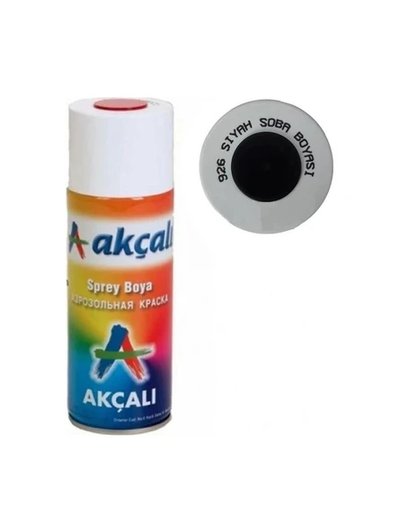 Akçalı 926 Siyah Soba Boyası Isıya Dayanıklı Yanmaz Mat Egsoz Mangal Fırın Boyası 400ml ürün görseli 1