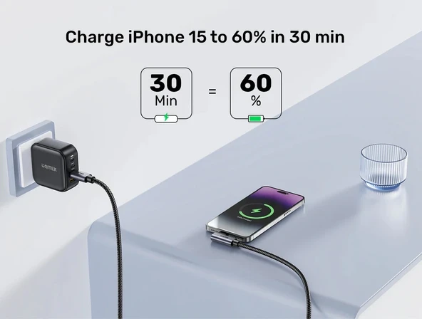 UNITEK TYPE-C HIZLI ŞARJ 90D 2MT 100W(C14123BK-2M) - Resim 3