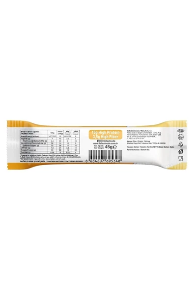 Fellas Yüksek Protein Bar - Muzlu 45g (3 ADET) - Resim 3