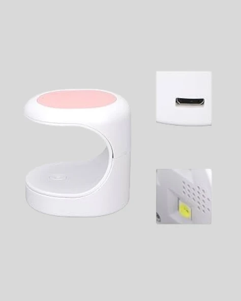 LED Mini Oje Kurutucu Taşınabilir Hızlı Kuruma Cihazı 3 LED Işıklı - Resim 3