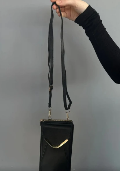 Siyah Renk Kadın Deri Çanta - Resim 2