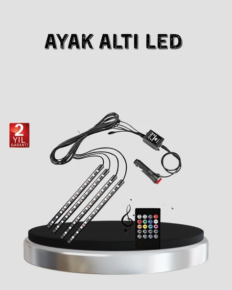 48 LED Araç İçi RGB Şerit Aydınlatma Müzik Senkron USB Kumandalı Set ürün görseli 1