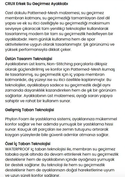 LESCON CRUX TOPRAK SU GEÇİRMEZ WATERPROFF COMFORT GÜNLÜK SPOR AYAKKABI - Resim 10