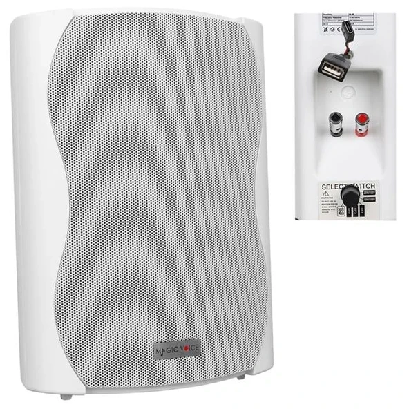 MagicVoice F-LHY6.5S 6.5" (16 CM) Hat Trafolu Duvar Tipi Sütun Hoparlör (30W RMS / 200W Peak - MP3 USB Uyumlu) - Beyaz ürün görseli