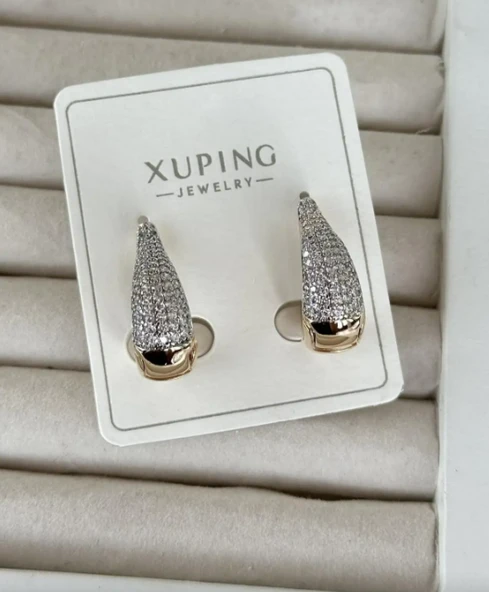 Altın Renk Taş Detaylı Çelik Xuping Küpee (Çift) ürün görseli 1