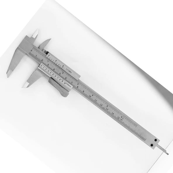 (0.05 Hassasiyet) Kilitli Mekanik Kumpas Monoblok Metal Gövde 150 mm İç Dış Derinlik Ölçüm Aleti - Resim 4