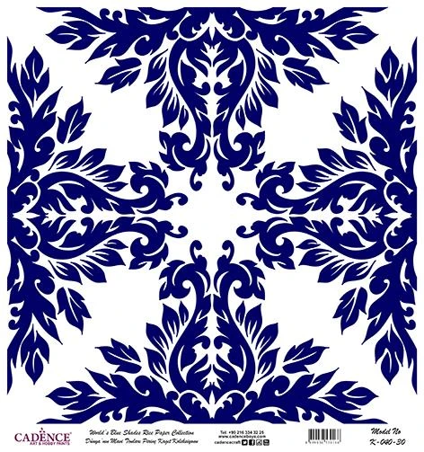 Dünyanın Mavi Tonları Pirinç Dekopaj Kağıdı - K-040 ürün görseli