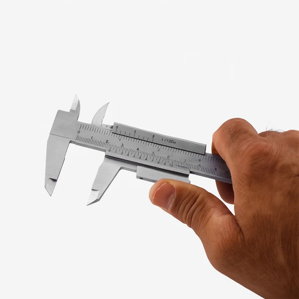 (0.05 Hassasiyet) Kilitli Mekanik Kumpas Monoblok Metal Gövde 150 mm İç Dış Derinlik Ölçüm Aleti - Resim 7