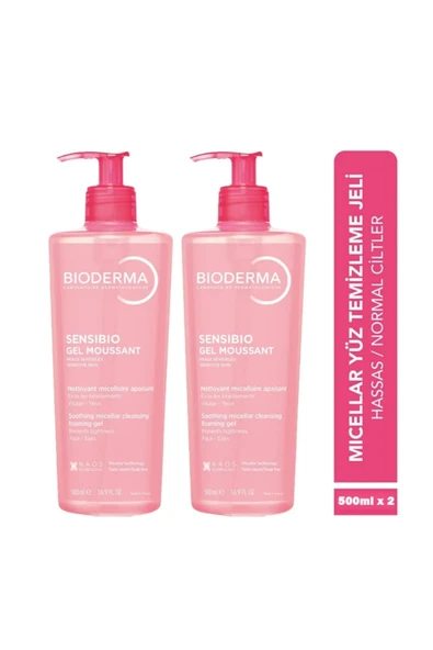 Bioderma Hassas Ciltler Için Temizleyici Jel - Sensibio Foaming Gel 500 ml 2 Adet ürün görseli 1