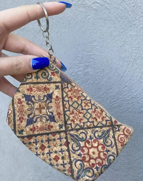 Kahverengi Etnik Desen Cüzdan Anahtarlık ürün görseli 1