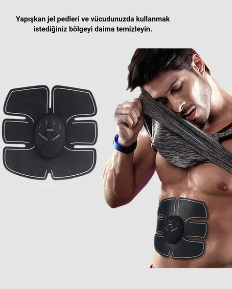 EMS Vücut Geliştirici Göbek ve Kol Pedli 6 Modlu Akıllı Kas Cihazı - Resim 4