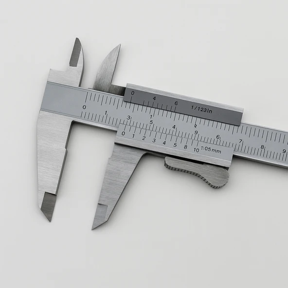 (0.05 Hassasiyet) Kilitli Mekanik Kumpas Monoblok Metal Gövde 150 mm İç Dış Derinlik Ölçüm Aleti - Resim 3