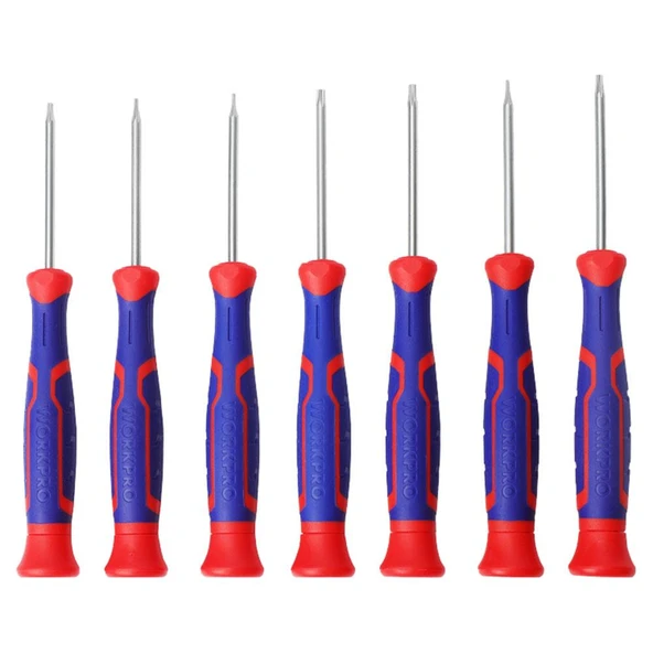 WORKPRO WP200510 7 Parça Profesyonel CR-V Manyetik Hassas Torx Tornavida Seti ürün görseli