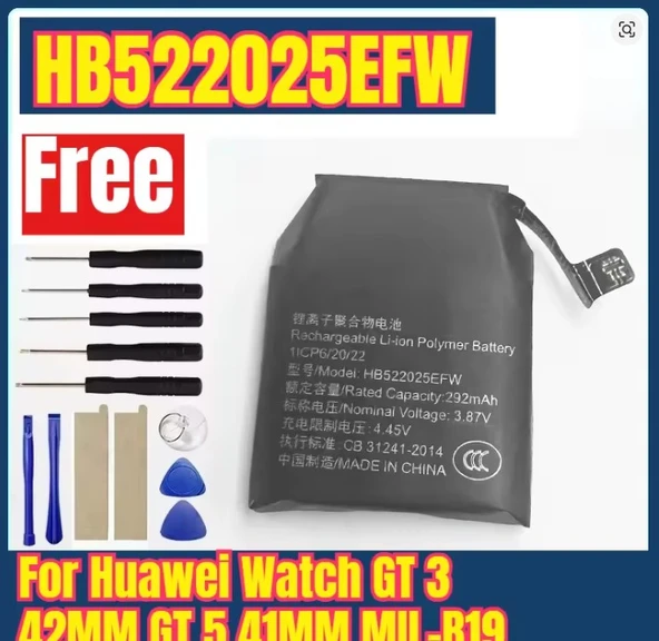 Huawei Watch GT 3 42MM GT 5 41MM MIL-B19 Yedek Saat Pili için HB522025EFW ürün görseli