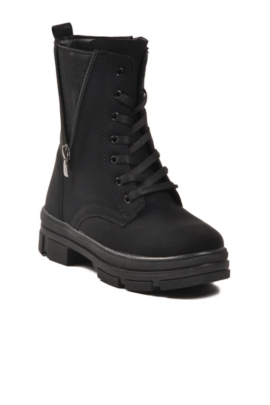 Aspor Siyah İçi Polarlı Kız Çocuk Düz Bot - Resim 3