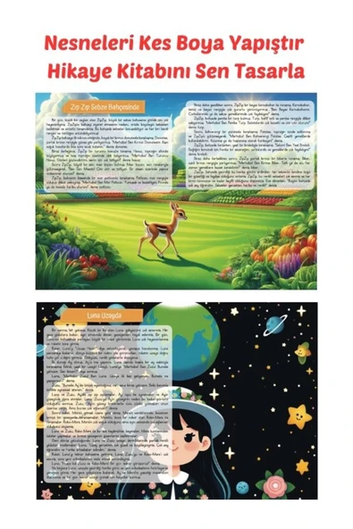 Kes Boya Yapıştır Hikayeyi Sen Renklendir - Tak - Kes Yapıştır Etkinlik Kitabı - Resim 5