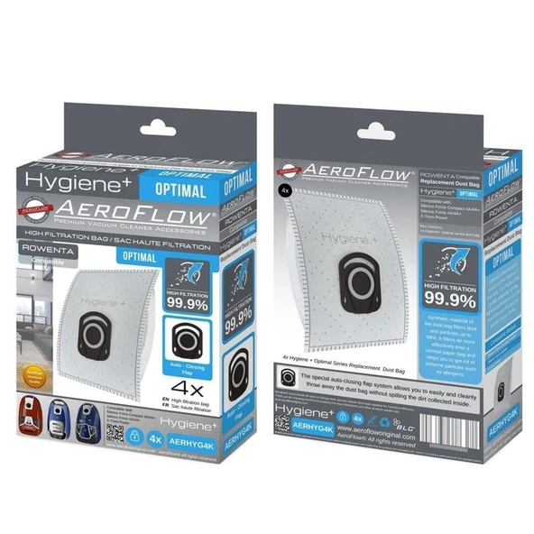 Rowenta İle Uyumlu Silence Force 4A Süpürge Toz Torbası 4 Adet Kutulu - Resim 3