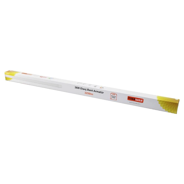 NİSALUCE EAMP-082/1 2PCS 36W - 120CM LED ETANJ BANT ARMATÜR LAMBA AMPUL BEYAZ - 6500K 3250LÜMEN MONTAJ AYAR KANALLI (5284) - Resim 2