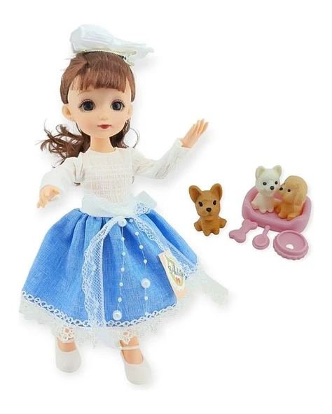 Kızılkaya Anbibi Premium Oyuncak Bebek Aksesuarlı Mavi Etekli WX1971 - Resim 3