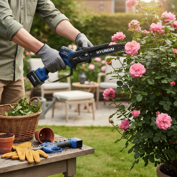 Hyundai HCS308XP + LaserCut 40XP Akülü Budama Seti – Çift Akülü Profesyonel Bahçe Bakım Seti - Resim 2