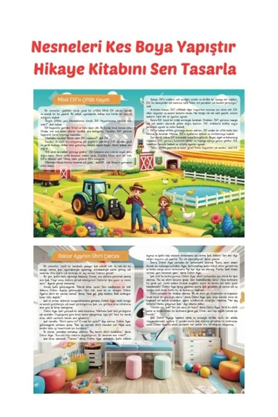 Kes Boya Yapıştır Hikayeyi Sen Renklendir - Tak - Kes Yapıştır Etkinlik Kitabı - Resim 2