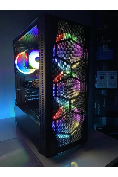 GAMİNG OYUNCU PC BİLGİSAYAR KASASI MASAÜSTÜ SET RYZEN 5 RX580 RGB ürün görseli 1