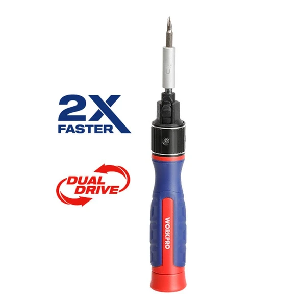 WORKPRO WP221070 9-IN-1 Profesyonel CR-V Cırcırlı Manyetik Hassas Tornavida Seti - Resim 5