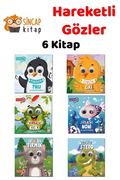Kocaman Gözler - 6 Kitap Hareketli Gözler (kedi Tırmık, Kurbağa Kuki, Civciv Ciki, Balık Noni..) ürün görseli