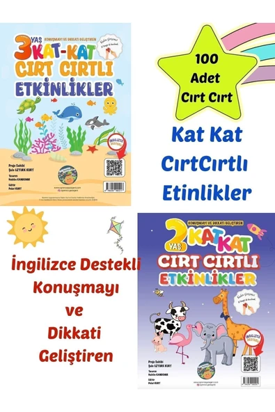 Ingilizce Destekli- 2-3 Yaş Konuşmayı Ve Dikkati Geliştiren Kat Kat Cırt Cırtlı Etkinlik Kitapları ürün görseli