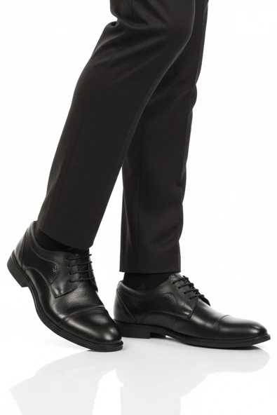 Aspor Siyah Hakiki Deri Erkek Klasik Ayakkabı ürün görseli