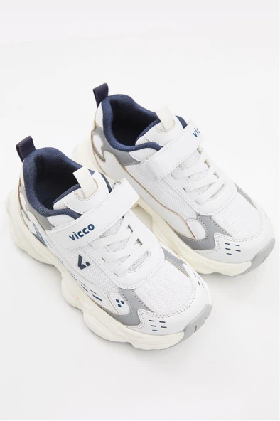 Vicco Tag 346.F25Y.225 Anatomik Taban Erkek Çocuk Spor Ayakkabı Beyaz 31-35 - Resim 3