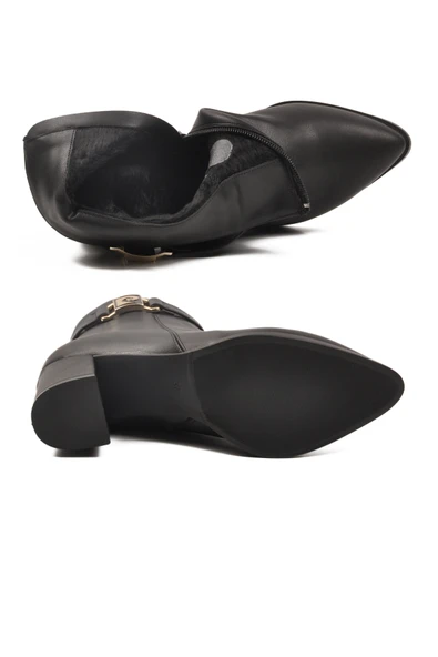 Pierre Cardin Siyah İçi Kürklü Fermuarlı Kadın Topuklu Bot - Resim 5