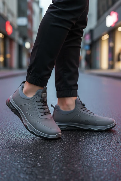 Walkway Füme Lastik Bağcıklı Erkek Spor Ayakkabı - Resim 3