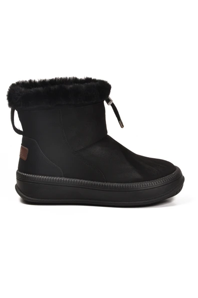 Aspor Siyah Kürklü Kadın Düz Bot - Resim 2