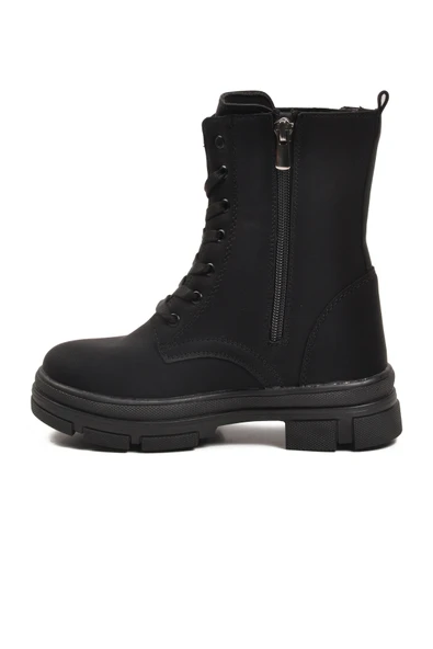 Aspor Siyah İçi Polarlı Kız Çocuk Düz Bot - Resim 2