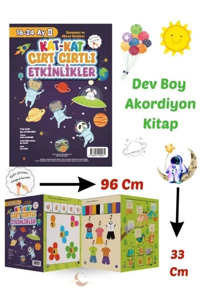 16-24 Ay Cırt Cırtlı Etkinlik Kitabı - Dev Boy Akordiyon Kat Kat Cırt Cırtlı Etkinlikler ürün görseli