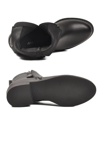 Aspor Siyah Polarlı Kadın Topuklu Bot - Resim 5