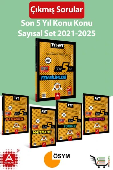Son 5 Yıl AYT-TYT Sayısal Konu Konu Çıkmış Sorular Seti 2021-2025 Yıllarını Kapsamakta Toplam 5 Eser ürün görseli 1