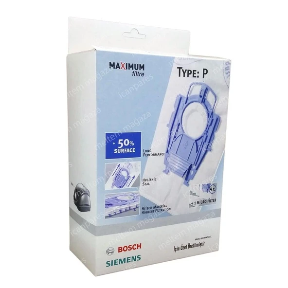 Bosch, Siemens İle Uyumlu Tip P Toz Torbası (Kutu içi 4 Adet), Dynapower XXL, Ergomaxx'x ürün görseli