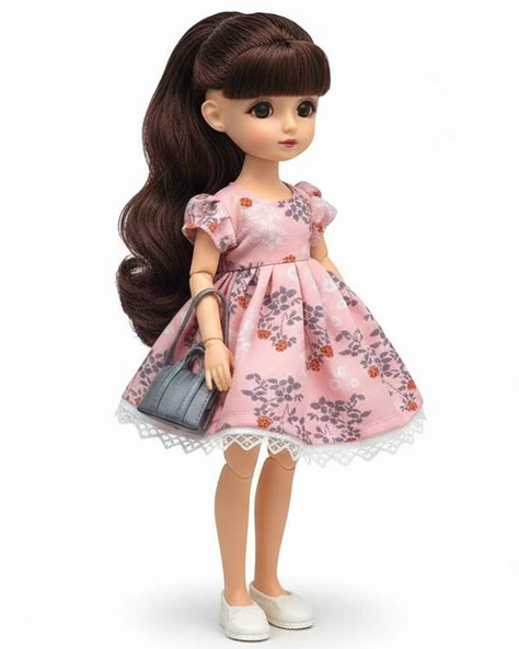 Kızılkaya Anbibi Premium Oyuncak Bebek Aksesuarlı Pembe Elbiseli WX1962 - Resim 2