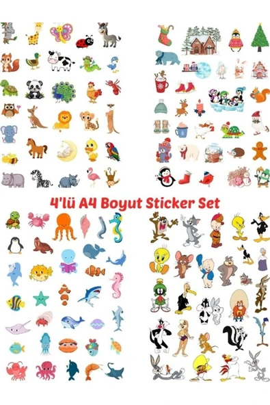 Eğlenceli Sticker Cam Duvar Laptop Telefon Etiket (A4 Sayfalar-Her birinde 27-35 Sticker) ürün görseli