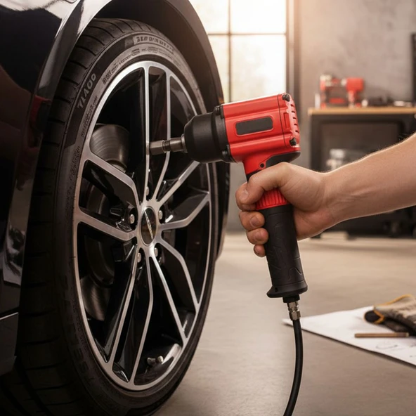 Profesyonel 1/2'' Havalı Somun Sökme Makinesi 92 KGM Güçlü Torklu Darbeli Lokma Sökücü - Resim 7