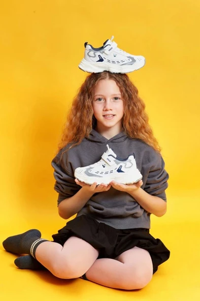 Vicco Tag 346.F25Y.225 Anatomik Taban Erkek Çocuk Spor Ayakkabı Beyaz 31-35 - Resim 4